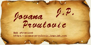 Jovana Prvulović vizit kartica